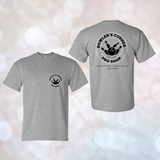 Bowlers Corner Pro Shop Logo Sport Grey T-Shirt